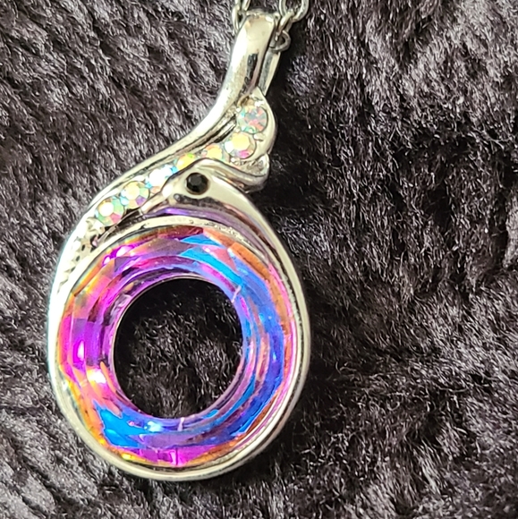 Gorgeous s925 purple/ pink irridescent peacock jewelry set - Picture 4 of 7